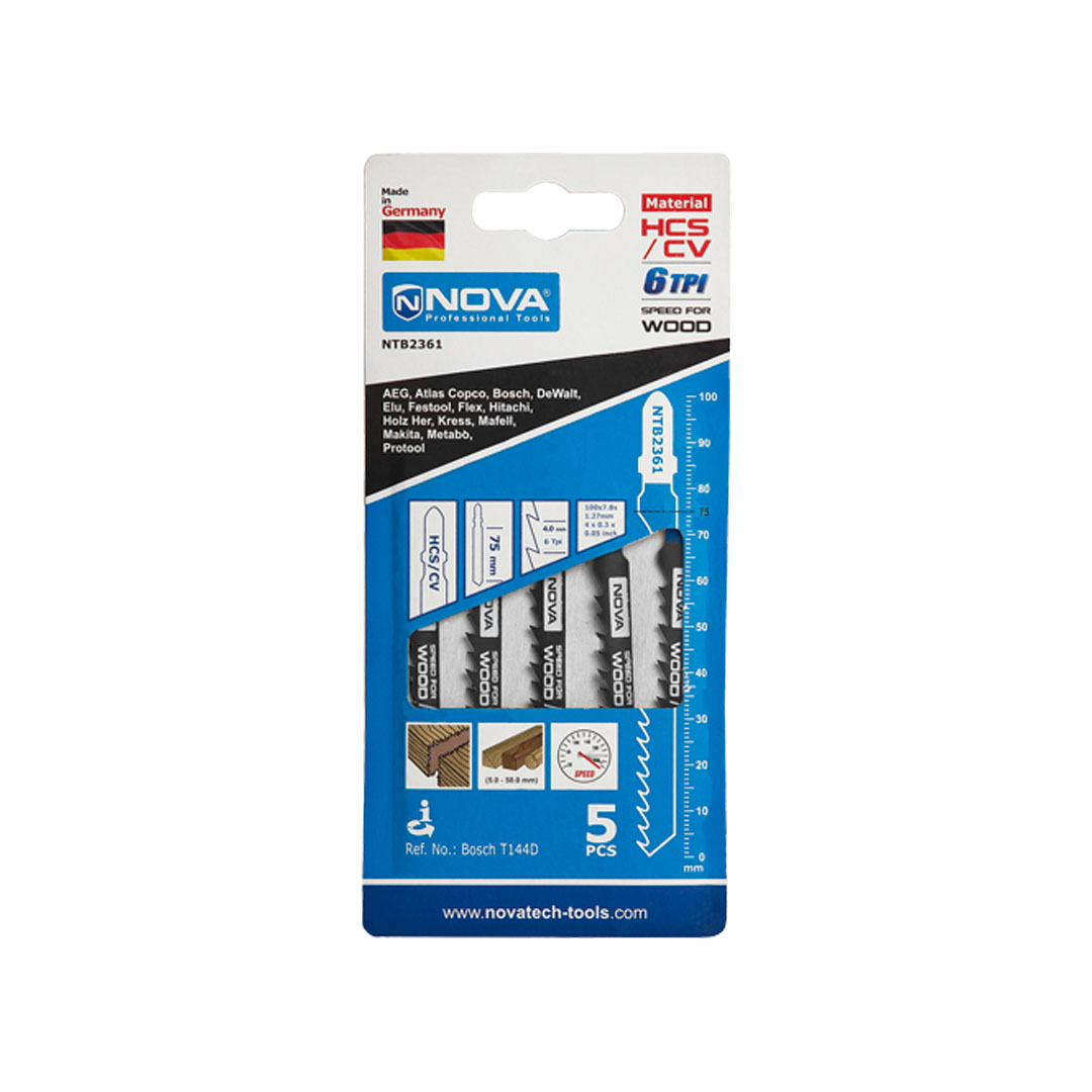 JSB-330001 تیغ اره عمودبر چوب نووا مدل 2361 بسته 5 عددی