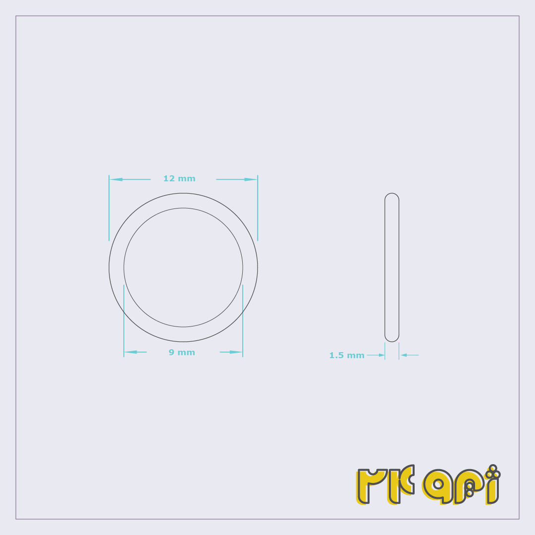 ORG-۲۹۰۰۰۱-۰۱ مشخصات و شماتیک اورینگ NBR سایز 9×1.5 میلیمتر